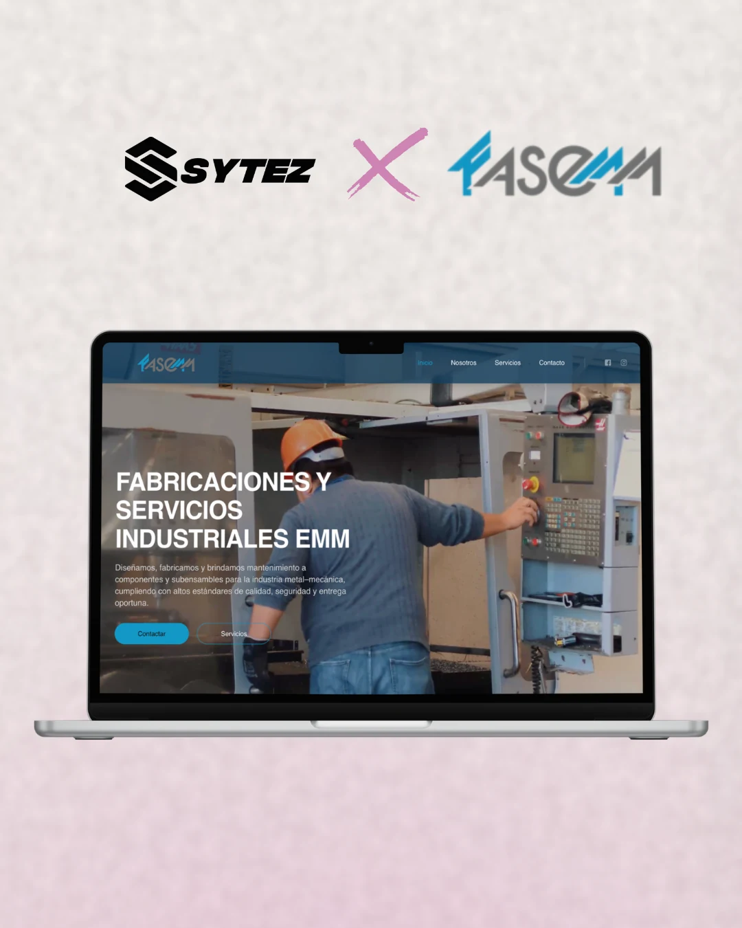 Página web de FASEMM mostrada en una laptop